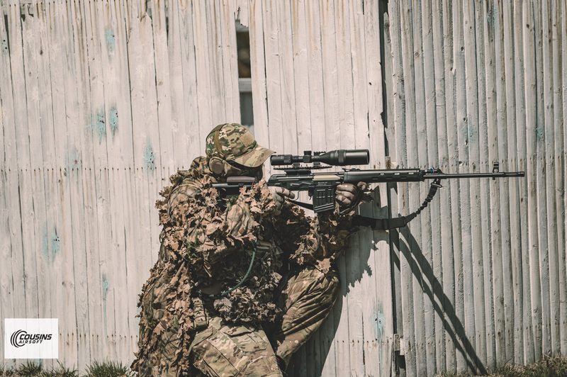 A bachelor party group playing airsoft at Cousins Adventure Parks
