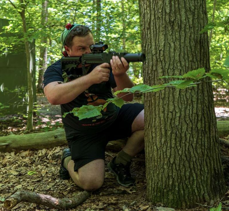 Vintage laser tag equipment at Cousins Adventure Parks