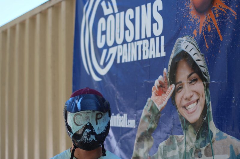 Players taking cover during a paintball game at Cousins Adventure Parks