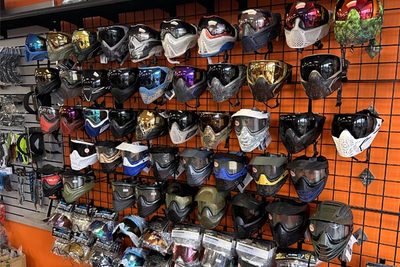 A paintball mask and lens at Cousins Adventure Parks
