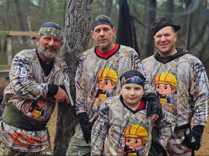 A family playing paintball together at Cousins Adventure Parks